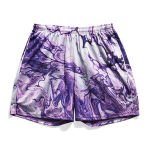 Pantalones Cortos de Baloncesto de Malla de Poliéster 100% Personalizados de Alta Calidad, Diseño Sublimado, Vintage, Transpirables, de Secado Rápido, Servicio OEM de Alta Gama - Product Image 3