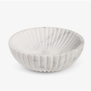 Elegante cuenco de mármol natural tallado, cuenco decorativo de mármol blanco hecho a mano para decoración del hogar, cuenco de mesa a precio de fábrica - Product Image 1
