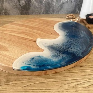 Sang trọng tinh tế tre thớt độc đáo nhựa Epoxy charcuterie pho mát Hội Đồng Quản Trị màu xanh lửa Tím sóng thiết kế cho thực phẩm sử dụng - Product Image 3