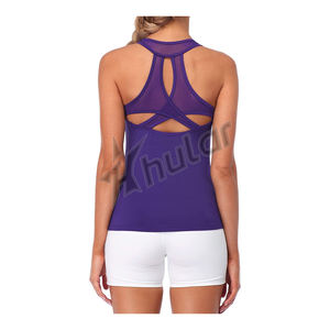 Femmes Slim Fit décontracté entraînement débardeurs séchage rapide gymnastique sport Fitness haut brodé recadrée sans manches respirant haut tricoté - Product Image 2