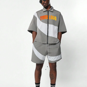 Conjunto Deportivo de 2 Piezas para Hombre, Pantalones Cortos Cargo y Camiseta, 100% Algodón, Transpirable, Ecológico, Tallas Grandes, con Logotipo Personalizado - Product Image 4