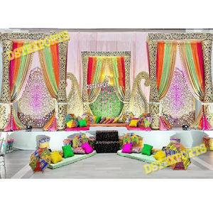 Grand and Smashing Sangeet Party Decor Élégant Mehndi Party Decor Props Online Trending Sangeet Night Décorations de scène de mariage - Product Image 1
