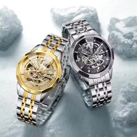 Montre mécanique pour homme FORSINING en argent, bracelet en acier inoxydable de haute qualité, mouvement automatique, montre-bracelet étanche pour homme