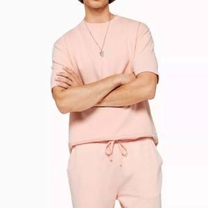 Nouvel ensemble de shorts pour hommes, tenue d'été respirante, style streetwear décontracté, 100% coton, logo personnalisé, ensemble 2 pièces - Product Image 5