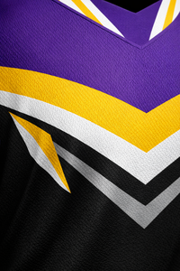 Jersey de Hockey sobre Hielo para Hombre, Morado y Negro a Rayas, Manga Tres Cuartos, Cuello en V, Absorbe la Humedad, Sublimado - Product Image 4