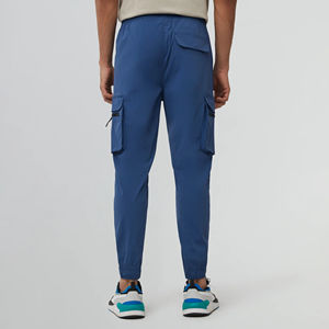 Joggers Cargo informales de alta calidad para hombre, pantalones elásticos ligeros de secado rápido con bolsillo trasero, rayas curvas rectas - Product Image 2