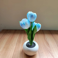 Lampu Pot bunga Tulip LED, lentera malam simulasi suasana