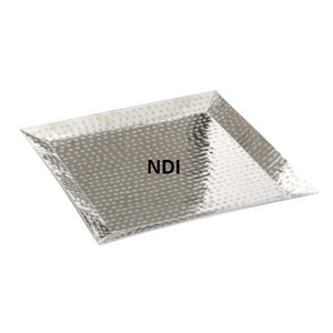 Vajilla con diseño en relieve, plato de servicio con acabado plateado estilo marino para el hogar, hoteles y restaurantes. - Product Image 4