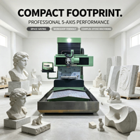 Routeur CNC compact 5 axes pour la sculpture, la gravure et le travail en relief 3D sur marbre, granit et pierre