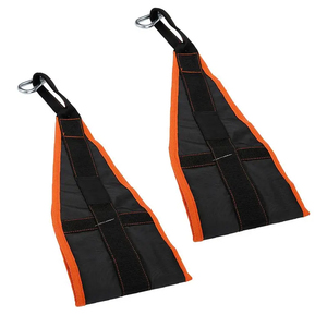 Sangles de levage en nylon noir et orange, antidérapantes, rembourrées, pour la musculation, unisexes, sans élasticité, réglables - Product Image 1