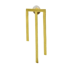 SOUMYA CREATIONS - Pendientes de Latón Hechos a Mano, Chapados en Oro, Geométricos, Minimalistas, Texturizados, Unisex, para Boda, Compromiso, Regalo, Joyería - Product Image 1
