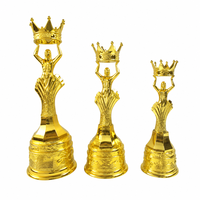 Trophée personnalisé en plastique doré avec logo, 33 cm, 27,5 cm, 24 cm, pour champion, vainqueur, récompense sportive, base dorée