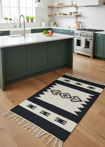 Tapis en coton tissé à la main, motif floral moderne, lavable en machine, réversible, multicolore, pour la maison, les pique-niques, les voyages, la prière, la décoration - Product Image 3