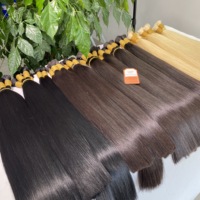 Extensions de cheveux humains vierges Remy de haute qualité, lisses, super volumineuses, à double trame machine