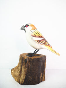 Artisanat en bois de moineau, peint à la main, décoration de jardin ou de maison, modèle artisanal de sculpture, cadeau - boîtes en bois, panneaux muraux - Product Image 4