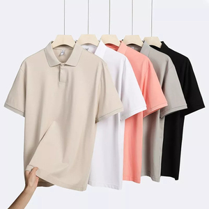 Logotipo personalizado verano Casual suelto sólido manga corta transpirable 100% algodón camisetas Tops hombres s Polo - Product Image 1