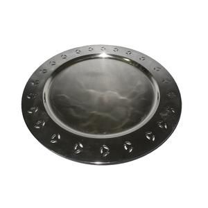 Plaque de chargement de bordure en cristal en métal plaqué argent artisanal pour décoration de mariage assiette de service de Pizza et de riz - Product Image 4