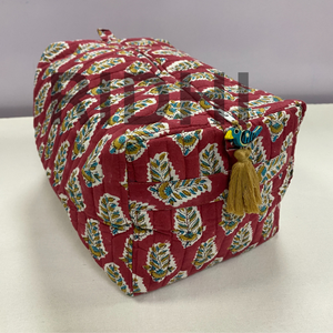 Tranding Floral Crimson Bloom <b>Quilted</b> Zipper Eco-Friendly Reusable Custom Printed Travel for & Grocery Tote <b>Bag</b> - Product Image 1