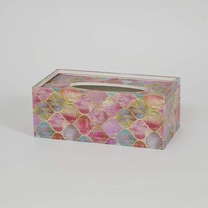 HF artisanat MDF émail boîte à mouchoirs en bois stockage de serviettes intérieures et extérieures pour salon chambre jardin ménage décor - Product Image 2