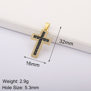 보석 만들기 십자가 <span class=keywords><strong>DIY</strong></span> 용품 금속 액세서리 골드 채워진 지르콘 디자인 도매에 대한 작은 금도금 크로스 매력 - Product Image 6