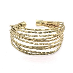 Stylish Vintage Religious Brass Cuff <b>Bracelet</b> with Diamond and Pearl Trendy Year Design Religious Jewelry Gift Bangle - Product Image 1