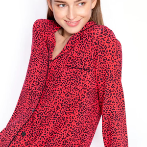 Vente en gros Robes de nuit grande taille Vêtements de nuit Ensemble chemise de nuit en satin pour femmes Vêtements de nuit Col rabattu Boutonné - Product Image 6