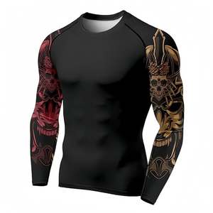 Camiseta personalizada de manga larga con cuello redondo para hombre, Rash Guard Camiseta básica de piel, tela de secado rápido de alta calidad, cuerpo transpirable Anti-UV apto para - Product Image 5