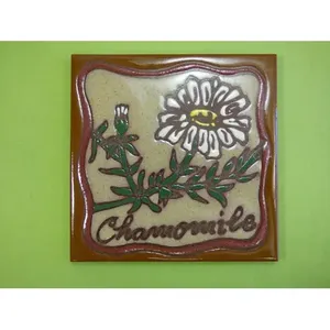 Carreau d'art en céramique 6 "x 6" Camomille Herbe Fleur Épice Peintures murales Cuisine Jardin Dessous de plat L2 - Product Image 1