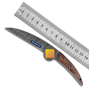 Couteau de chasse personnalisable fait à la main DD-DAM-272 acier damas avec gaine en cuir gaufré bois d'acajou Support OEM de haute qualité - Product Image 1