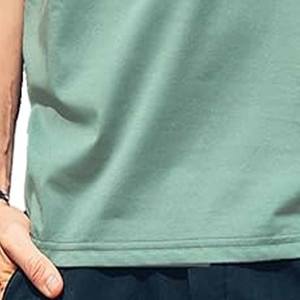 Camisetas de Manga Corta para Hombre de Secado Rápido, Alta Elasticidad, 100% Algodón, Liso, Teñido, Cuello Redondo, Subidas por Dress Sports - Product Image 3