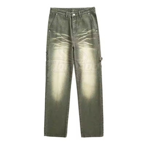Factory Made Hot Sale Men's Breathable Washed Solid Wide Leg <b>Jeans</b> Winter Customizable Summer Autumn Wholesale Best Quality - Product Image 4