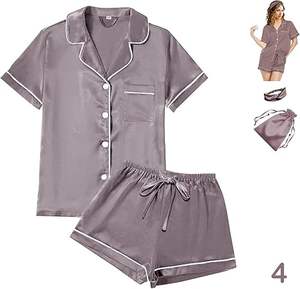 Conjunto de Pijama Corto de Modal de Bambú Suave con Botones Personalizado por el Fabricante para Mujer - Product Image 1