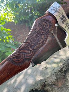 Tête de hache de qualité industrielle Viking Tomahawk en acier au carbone fait à la main pour la survie en plein air et le camping hachette tranchante pour hacher - Product Image 3