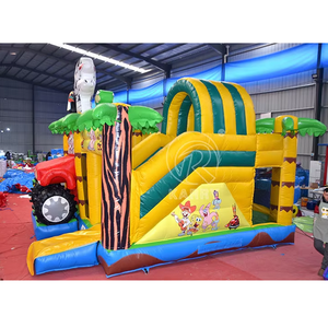 Castillo Inflable de PVC con Tobogán, Temática de Jungla, para Niños, Uso Comercial, para Jardín - Product Image 3
