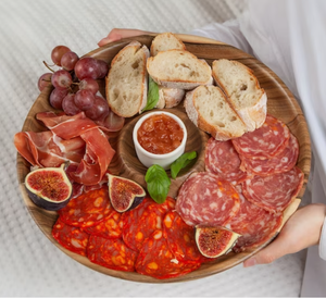 Bandeja de servicio para comida, tabla de queso de Carga inteligente, 2 tamaños M L, redonda, artesanía Tienphong, nuevo diseño - Product Image 3