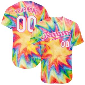 Camiseta de Béisbol de Poliéster Sublimada Personalizada con la Bandera Estadounidense, Unisex, con Botones, Malla, para Adultos, Dos Tonos, de Alta Calidad, Talla Grande - Product Image 2