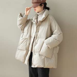 Chaqueta Acolchada Cuadrada Qnjoy Chimello, Gruesa, Cálida, Talla Grande, de Lana, Corte Holgado, Estilo Casual para el Invierno - Product Image 5