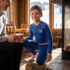 Ensemble de sous-vêtements thermiques deux pièces pour enfants (haut et bas) 160 GSM, vente en gros OEM - Product Image 5