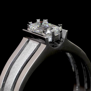 Radiant Crest Lab Bague en diamant Bague à pavé de taille rectangulaire en or 14K 18K - Product Image 4