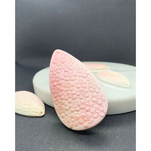 อุปกรณ์ตกแต่งเครื่องประดับเปลือกหอยสีชมพูรูปทรงลูกแพร์แกะสลัก - Product Image 2
