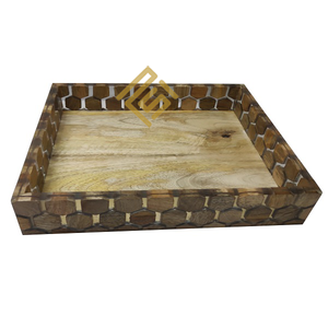 Bandeja de servicio de madera de alta calidad con diseño de cuerda Regalo de vacaciones de Navidad estándar superior para decoración del hogar Arte Último diseño - Product Image 4