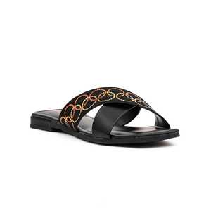 Sandalias de tacón formales negras FR8184 Diseño elegante zapatilla - Product Image 2