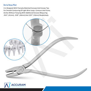 Alicates de Ortodoncia Accuram De La Rosa de 13.5cm, Acero Inoxidable, para Alambre Ligero, Contorno de Bucles, Instrumento Dental Manual de Precisión - Product Image 6