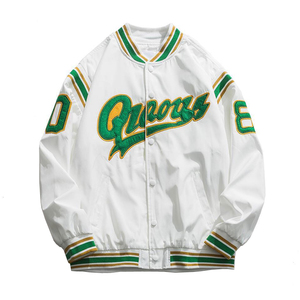 Veste de baseball universitaire en toile décontractée classique OEM pour hommes, vêtements d'extérieur à col montant et avec poche pour le sport - Product Image 1