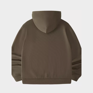 Abrigo de invierno con capucha y logotipo personalizado con cremallera bolsillo bordado Diseño sólido forrado abrigo de invierno informal con capucha servicio OEM - Product Image 2