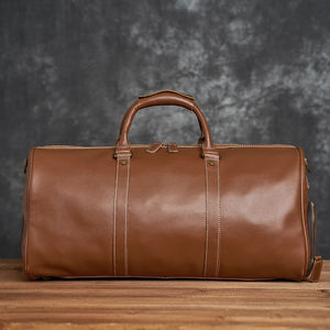 กระเป๋าดัฟเฟิลกระเป๋าหนังม้าแนววินเทจพร้อมช่องใส่รองเท้ากระเป๋าหนังทำมือสำหรับผู้ชายกระเป๋าเดินทางหนัง - Product Image 3