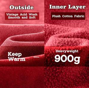 เสื้อฮู้ดผ้าฝ้ายหนา500 GSM โอเวอร์ไซส์ไซส์ไม่มีเชือกผูกโลโก้ได้ตามต้องการสำหรับทุกเพศ - Product Image 3