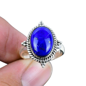 Joyería de piedras preciosas de lapislázuli para mujer, anillo de estilo bohemio de plata, joyería de plata de ley 925, anillo hecho a mano de tendencia, Regalo para mamá - Product Image 1