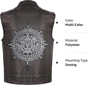 Aztec Calendar Custom Motorcycle <b>Patches</b> Multicolor Iron-<b>On</b>/<b>Sew</b>-<b>On</b> Jacket Vests Work Shirts Back <b>Patches</b> Original Heart Hat - Product Image 4