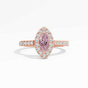 Élégante bague Halo en diamant rose marquise de 0.83 ct pour femmes bijoux en or blanc de haute qualité bagues en diamant les plus recherchées - Product Image 6
